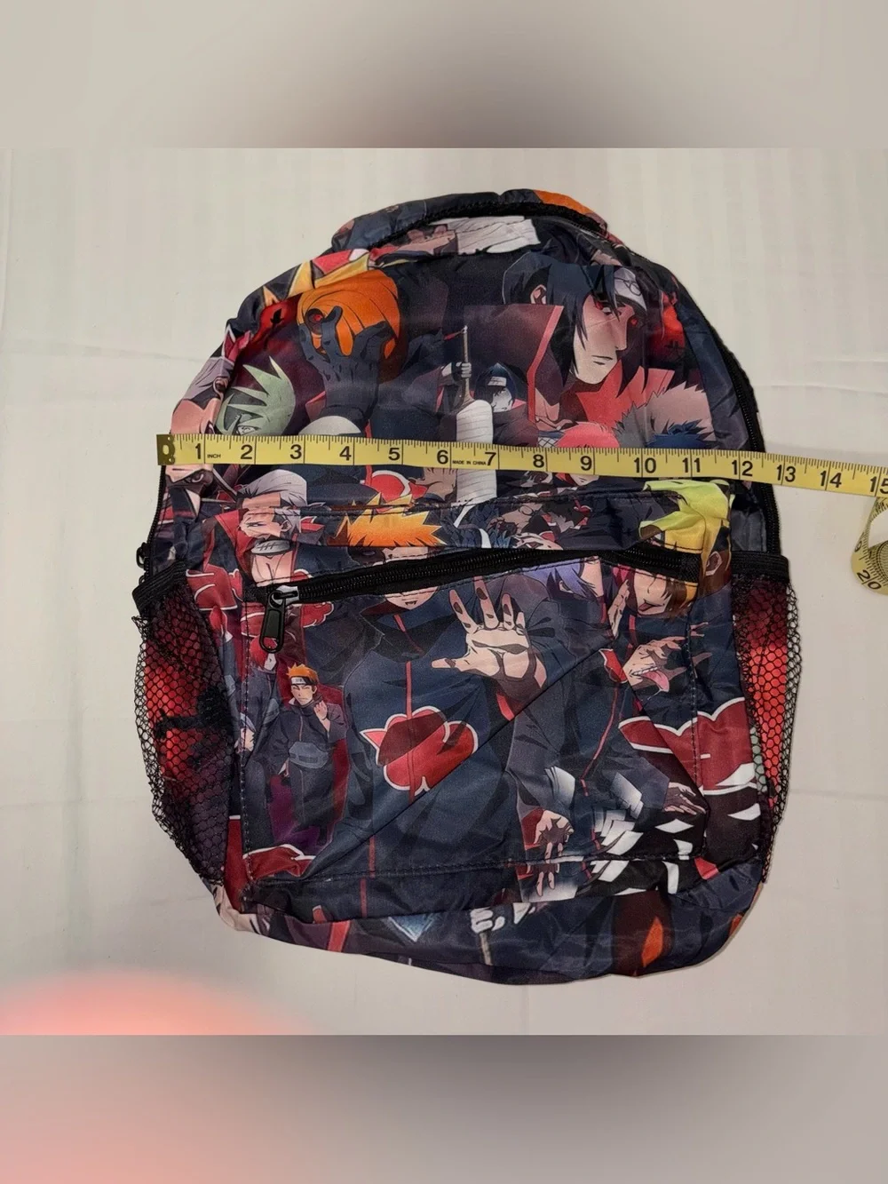 New! 2 Piece Anime Naruto Print Black Backpack And Sling Bag